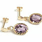 9ct Yellow Gold Amethyst Drop Earrings