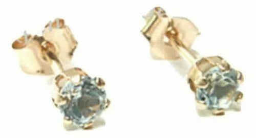 9ct Yellow Gold 3mm Topaz Stud Earrings