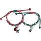 Santa and stocking adjustable bracelet for kids by Melchior Jewellery with festive charms and colourful cords