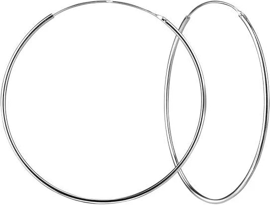 Sterling Silver 1.2mm Rhodium Plated Hoop Earrings - Choose your Size