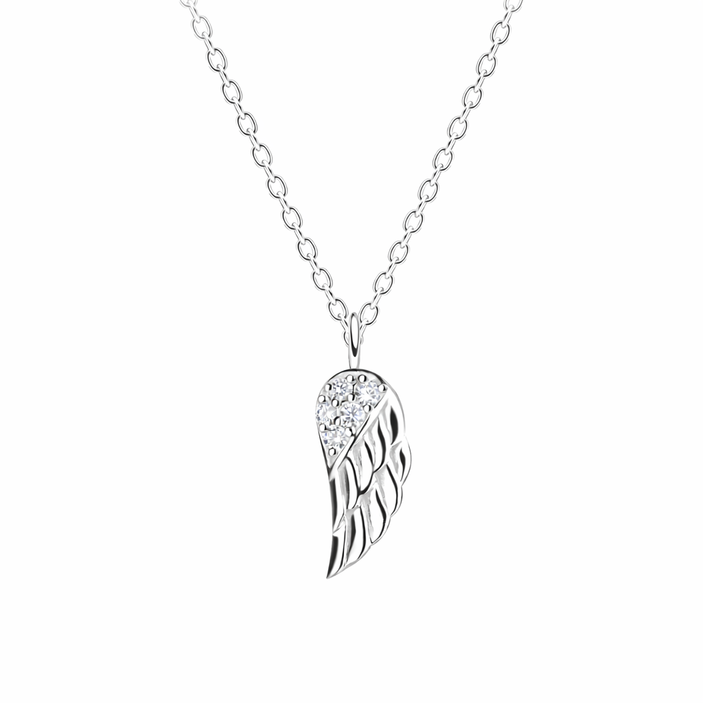925 Sterling Silver CZ Wing Necklace - Melchior Jewellery 