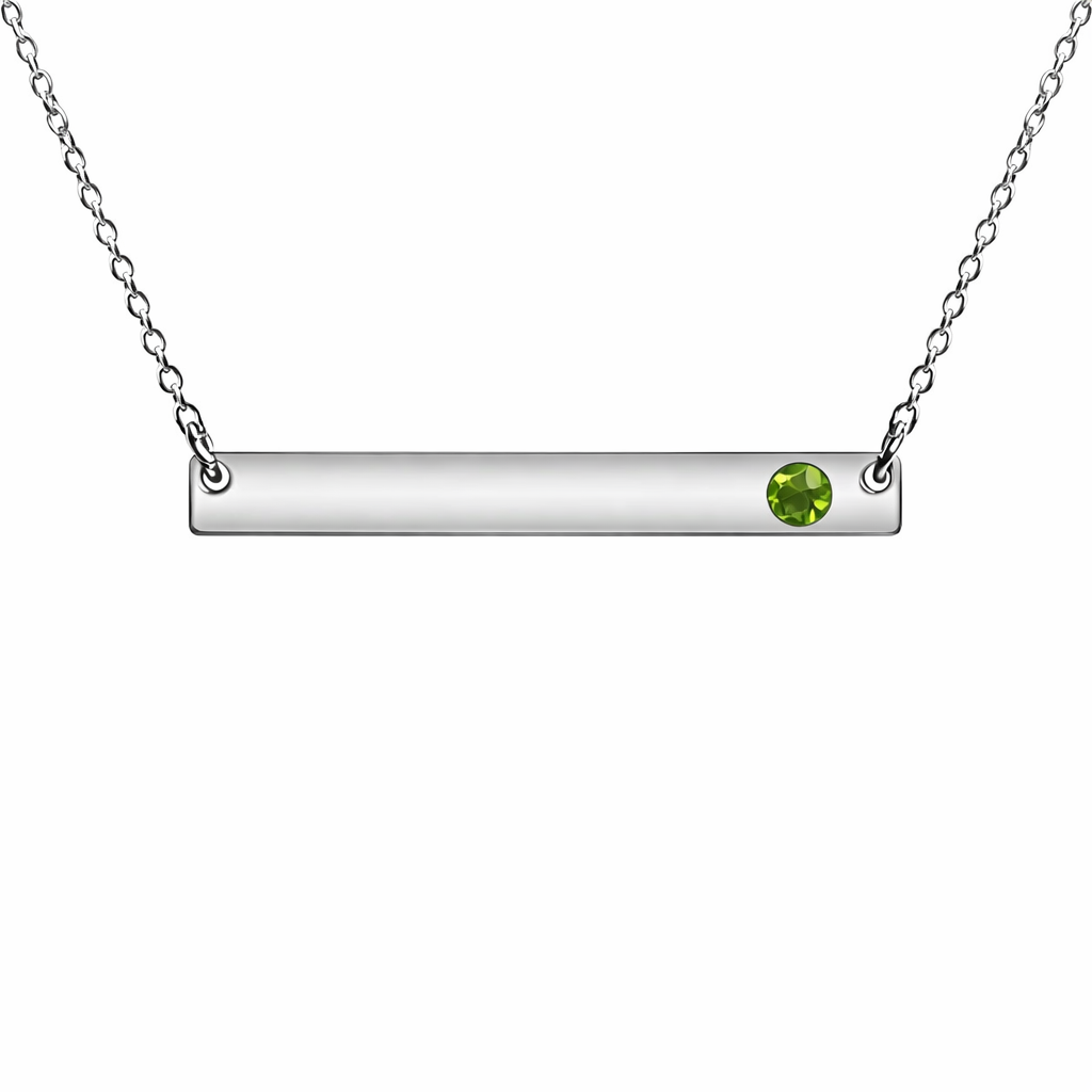 Stainless Steel Birthstone Bar Necklace - Melchior Jewellery 