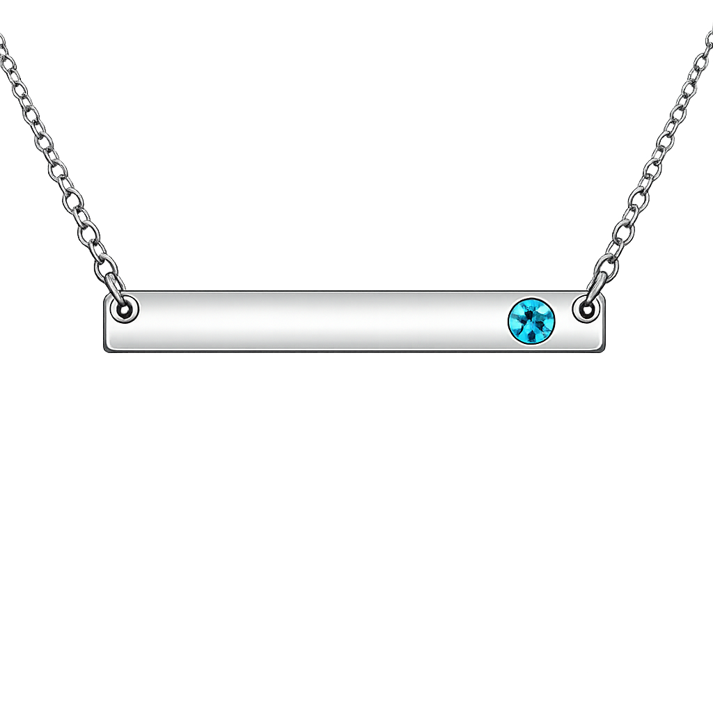Stainless Steel Birthstone Bar Necklace - Melchior Jewellery 