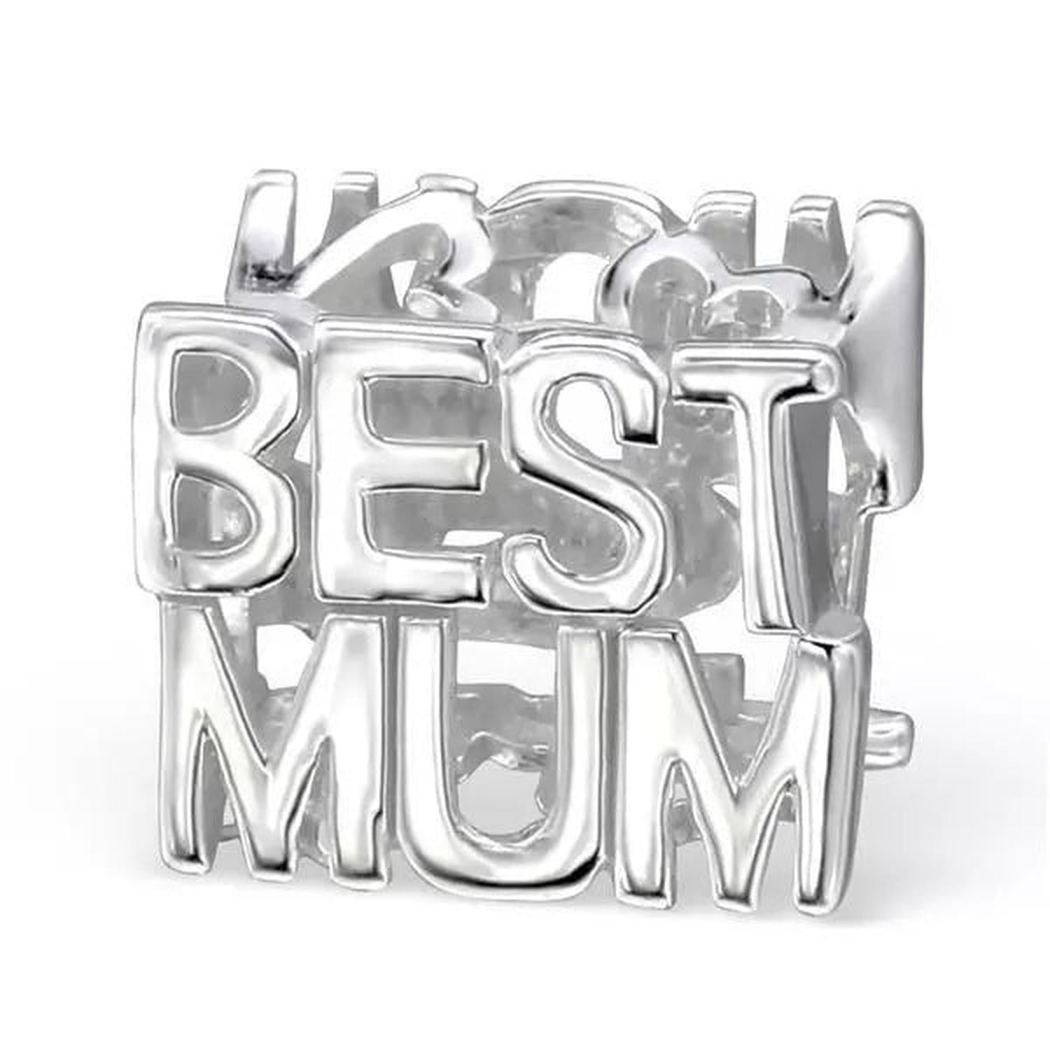 sterling silver Best Mum Charm Bead designed by Melchior Jewellery for mothers