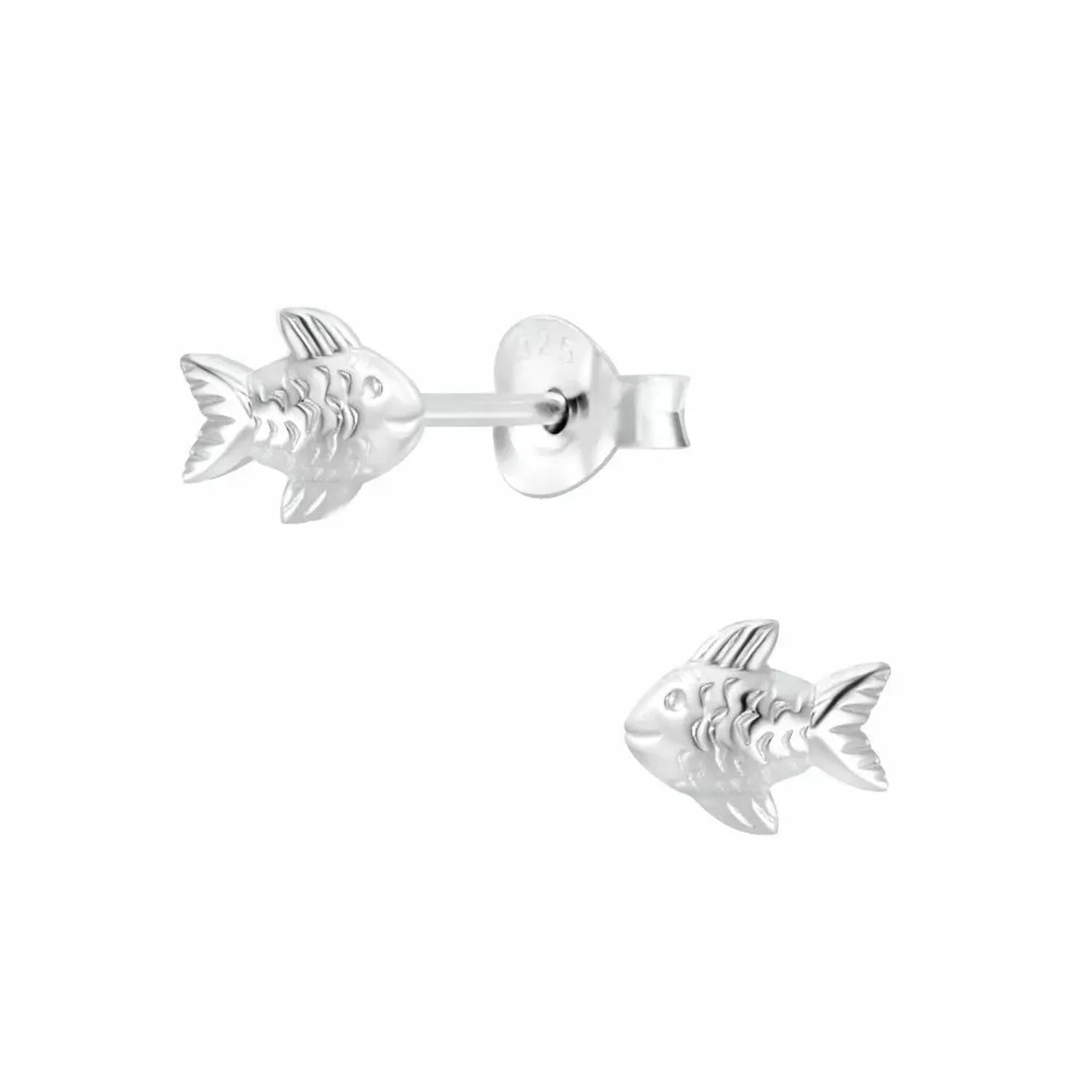 Melchior Jewellery kids ocean themed earrings silver fish stud earrings for children