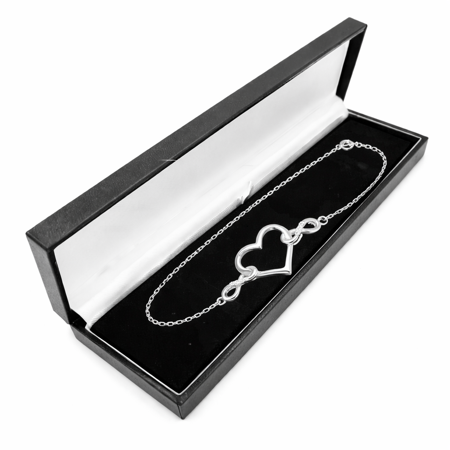 Sterling Silver Heart Infinity Timeless Heart Bracelet - Melchior Jewellery 