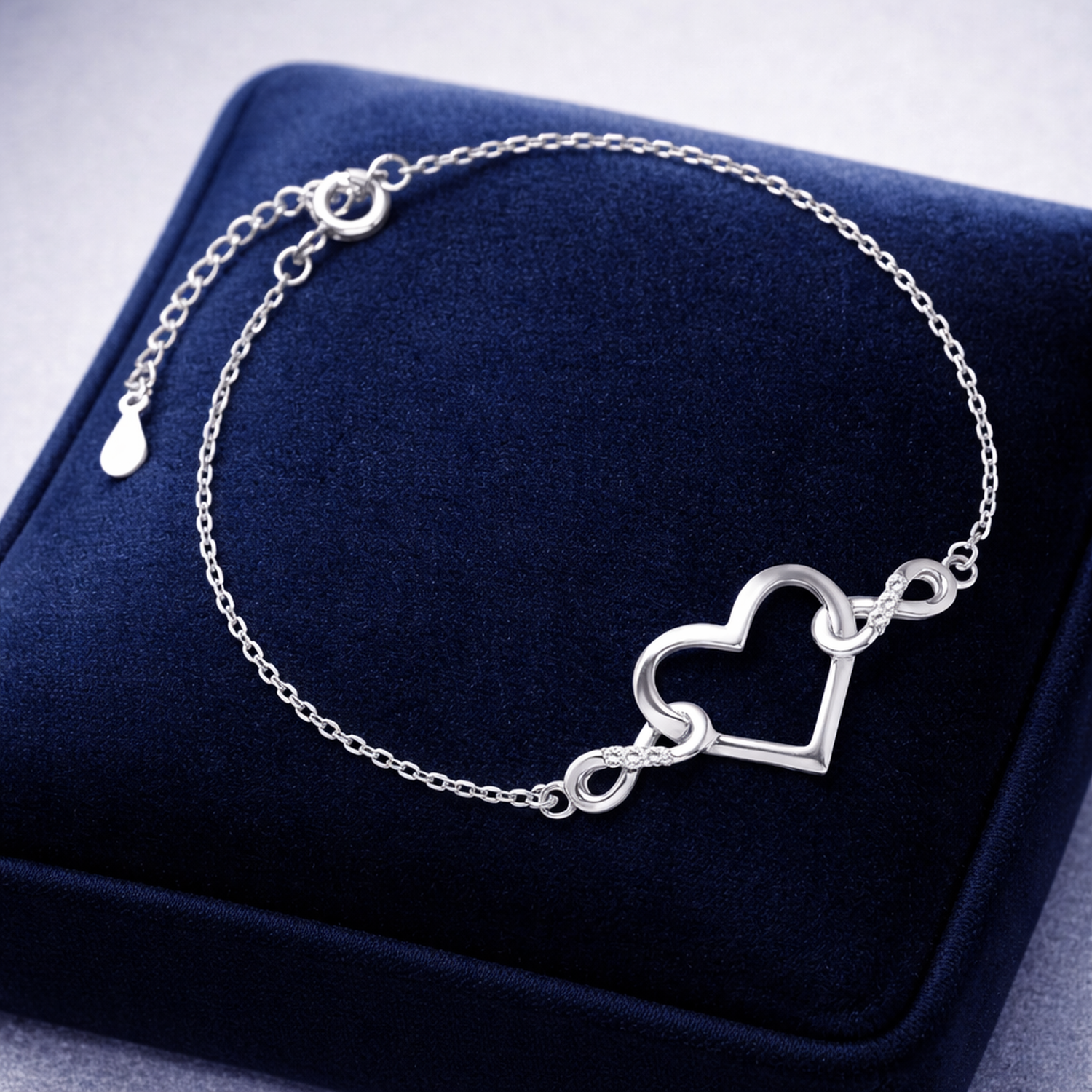 Sterling Silver Heart Infinity Timeless Heart Bracelet - Melchior Jewellery 