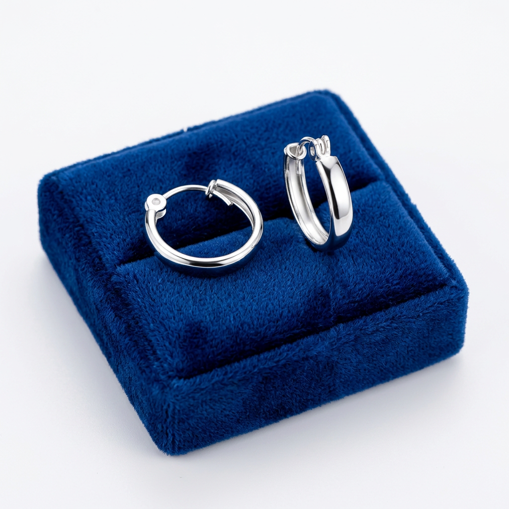 Sterling Silver 16mm Hinged Huggie Hoop Earrings - Melchior Jewellery 