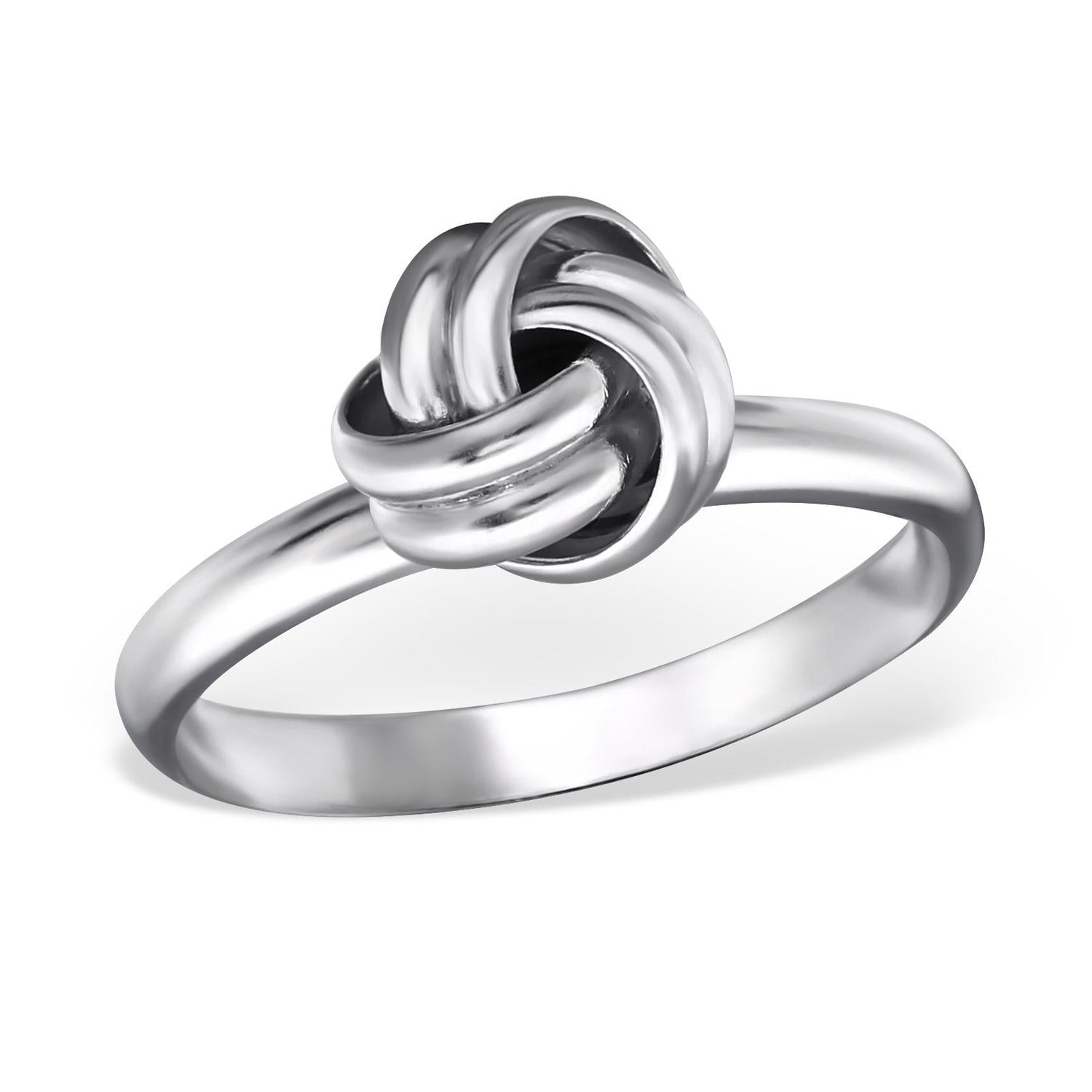 Sterling silver knot ring for women by Melchior Jewellery with polished finish and elegant design