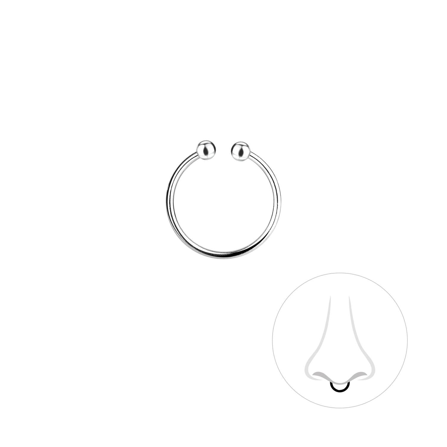 Silver 10mm Silver Septum Clip body jewellery by Melchior Jewellery, polished silver colour septum ring