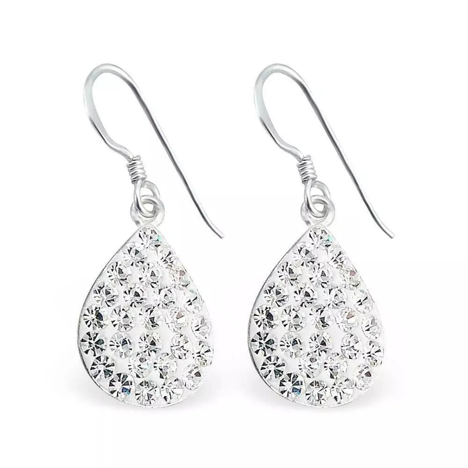 Sterling Silver Crystal Teardrop Earrings - Melchior Jewellery 