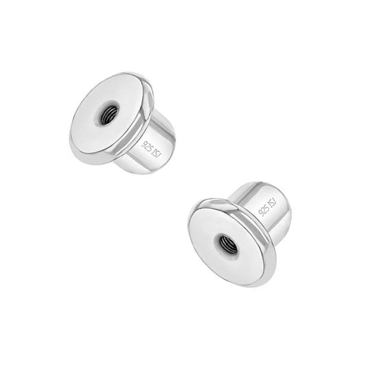 White gold screw-on earring backs pair for childrens earrings by In Season Jewellery