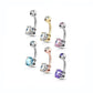 Melchior Jewellery set of six curved navel rings in silver gold and rose with round gems sterling silver belly button piercing