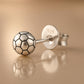 Small Football Stud Earrings Earrings For Kids made of sterling silver by Melchior Jewellery
