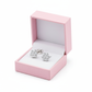 Melchior Jewellery sparkly flower stud earrings for girls displayed in a pink jewellery box