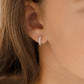 Sterling Silver Pink Flower Girls Screw Back Hoop Earrings