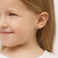 Sterling Silver Girls CZ Amethyst Flower Screw Back Earrings
