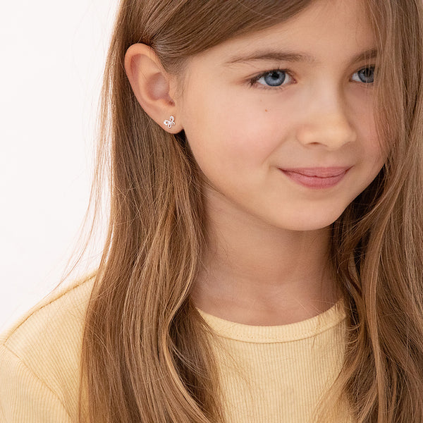 Children's Sterling Silver Butterfly Push Back Earrings - Melchior Jewellery 