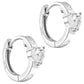 Sterling Silver Solitaire Heart Girl Hoop Earrings