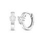 Sterling Silver Solitaire Heart Girl Hoop Earrings