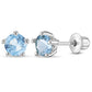 Sterling Silver Kids March Birthstone Screw Back Earrings
