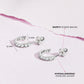 Sterling Silver Half CZ Hoop Teen Screw Back Earrings