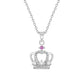 Childrens Sterling Silver Girls Princess Crown Necklace