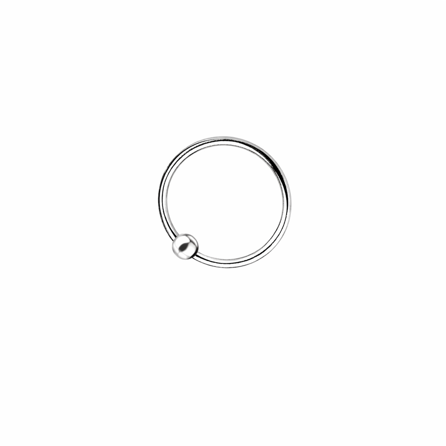 sterling silver Ball Closure Nose Ring from Melchior Jewellery with sleek polished finish for nose piercing