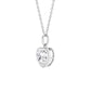 Sterling silver April birthstone necklace for children with heart-shaped clear gemstone pendant