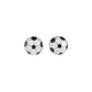 Sterling silver football stud earrings by Melchior Jewellery with black and white detailing