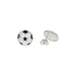 Melchior Jewellery sterling silver football stud earrings with black and white enamel detailing