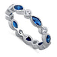 Sterling Silver Round & Marquise Blue Spinel CZ Eternity Ring Size P 1/2