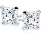 Melchior Jewellery sterling silver square stud earrings with clear sparkling cz stones 