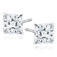 Melchior Jewellery sterling silver square stud earrings with clear gemstone for women