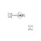 tiny CZ stud earrings 2mm with square-cut cubic zirconia in silver setting