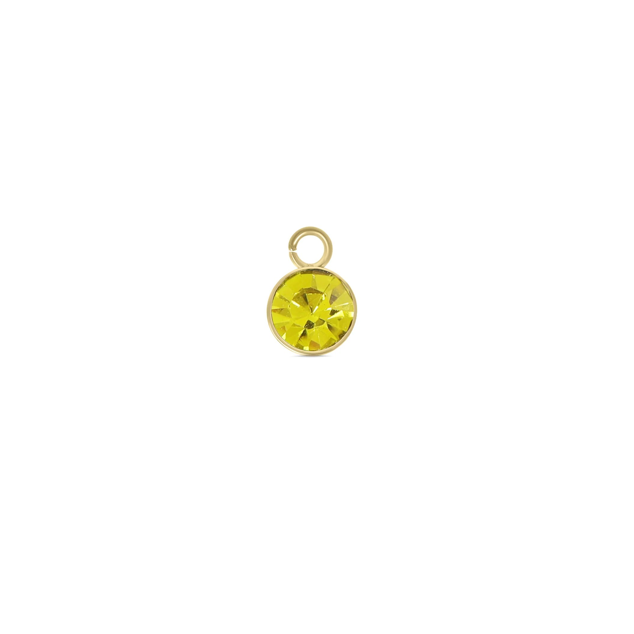 Melchior Jewellery yellow stainless steel birthstone charm with gold tone setting for personalised jewellery