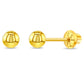 Girls 14k Gold Classic Ball Screw Back Earrings - Choose Your Size