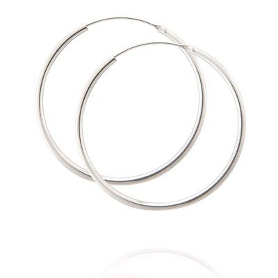 Sterling Silver 1.5 x 25mm Hoop Earrings