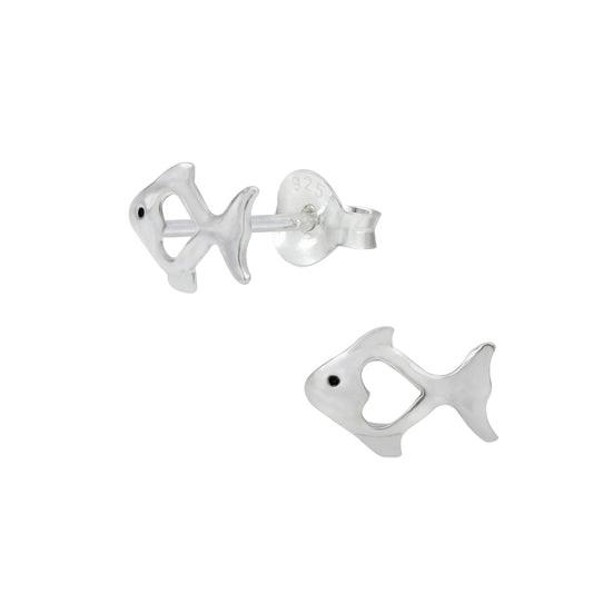 Children's Sterling Silver Fish Stud Earrings
