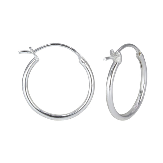 Sterling Silver 18mm French Lock Hoop Earrings