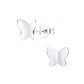 Children's Sterling Silver Plain Butterfly Stud Earrings