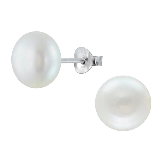Sterling Silver 10mm Freshwater Pearl Earrings