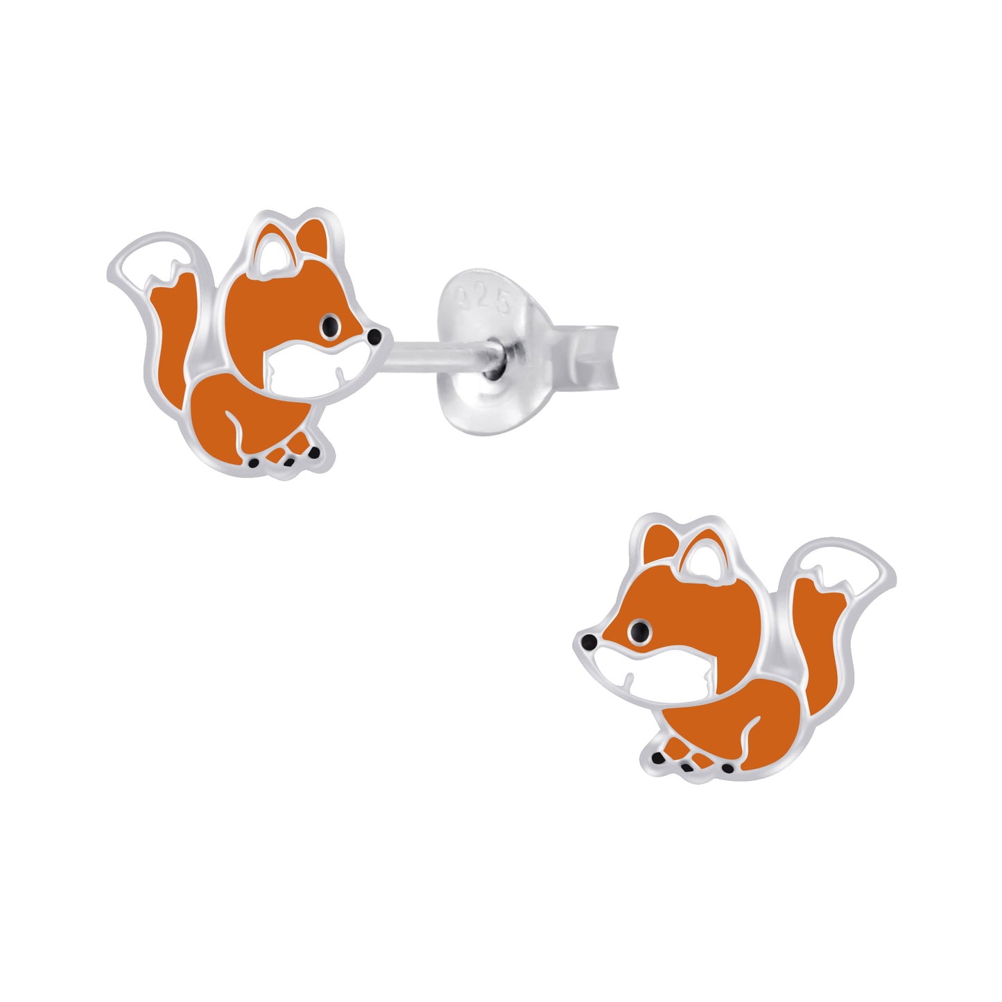 Children's Sterling Silver Fox Stud Earrings