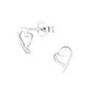 Sterling Silver Small Open Heart Stud Earrings