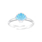 Children's Sterling Silver Blue Glitter Shell Ring