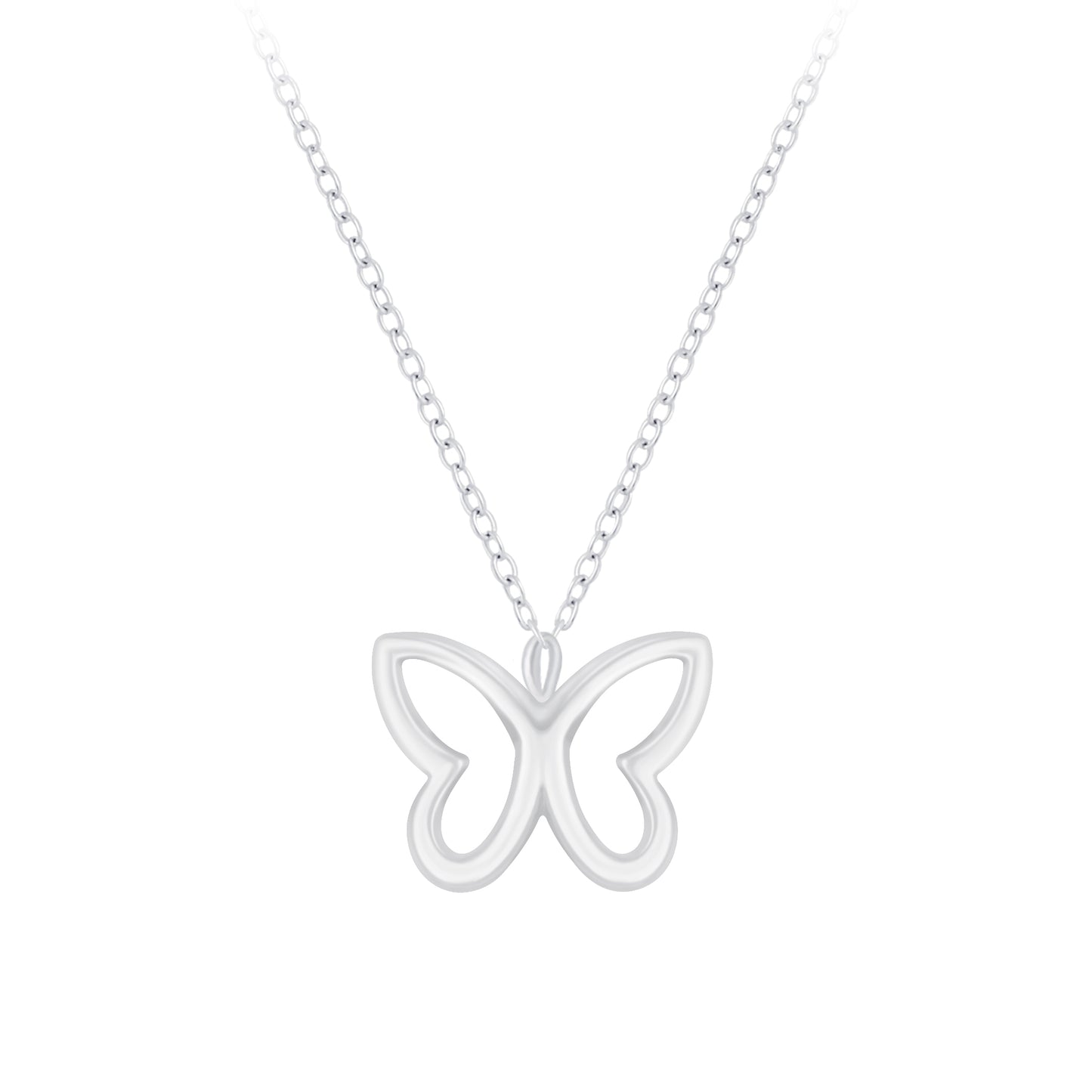Children's Sterling Silver Open Butterfly Necklace