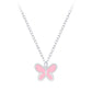 Children's Sterling Silver Pink Butterfly Necklace