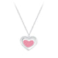 Children's Sterling Silver Pink Enamel Heart Necklace