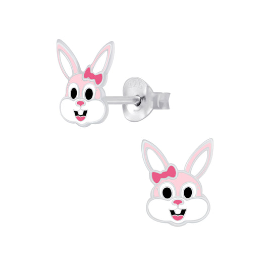 Children's Sterling Silver Bunny Rabbit Stud Earrings