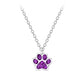 Children's Sterling Silver Amethyst Paw Print Necklace